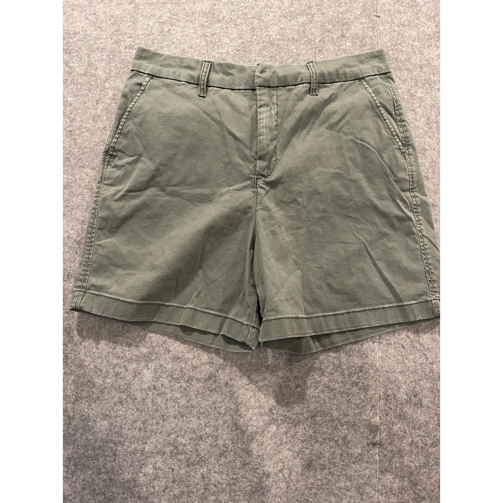 Anne Klein Jeans Womens Olive Green Chino Shorts Size 12 Mid Rise Cotton Twill